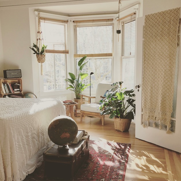 Boho chic 70's style bedroom