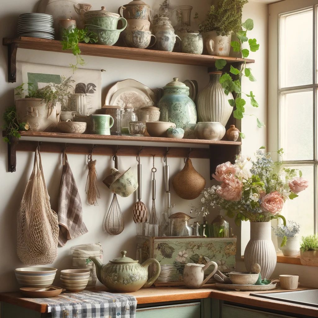 kitchen close up two shelves